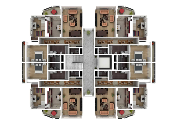 110 m² 2+1 Daire | Yelkent Zirve Evleri | Yelkent Yapı