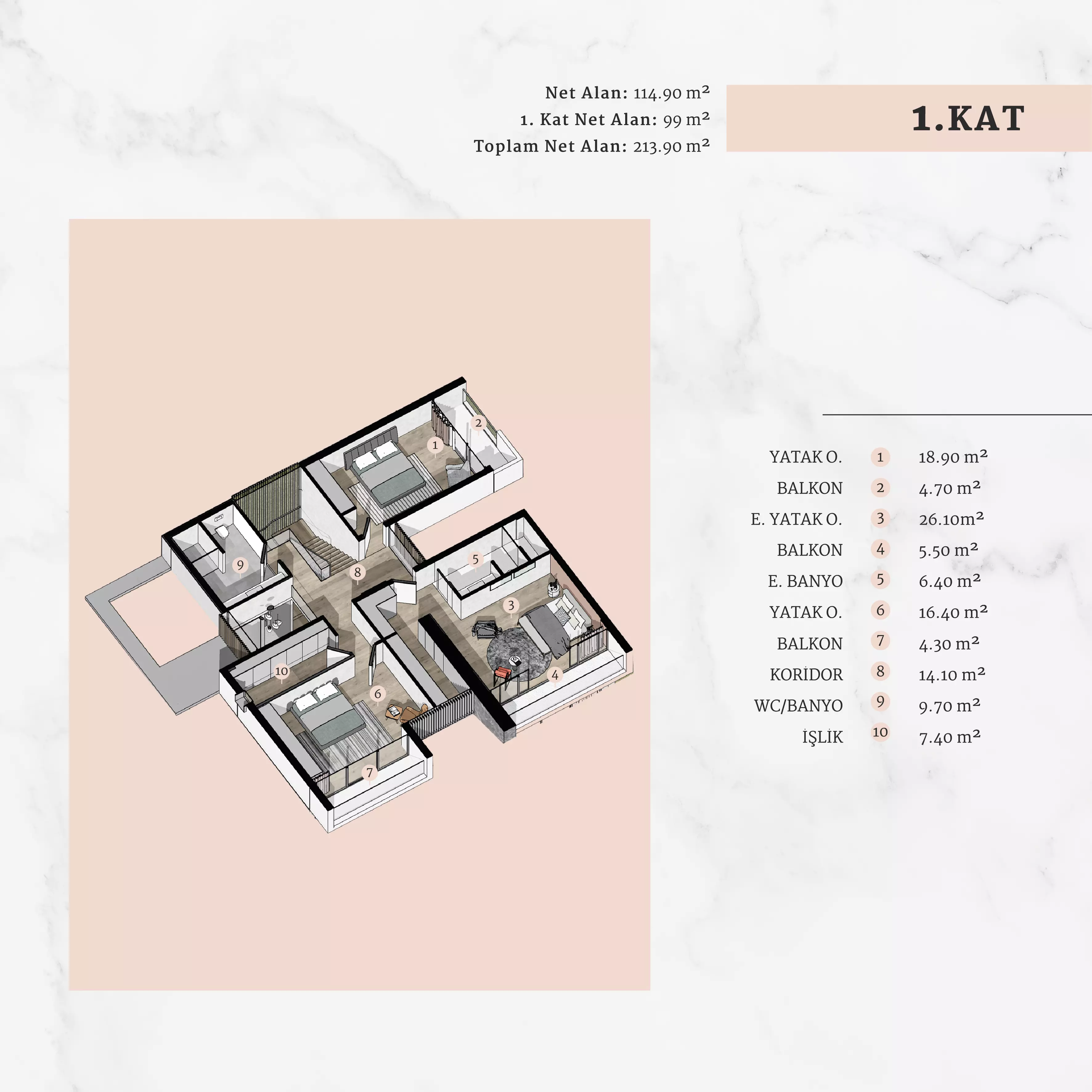 1. Kat | KORU VİLLA | Yelkent Yapı