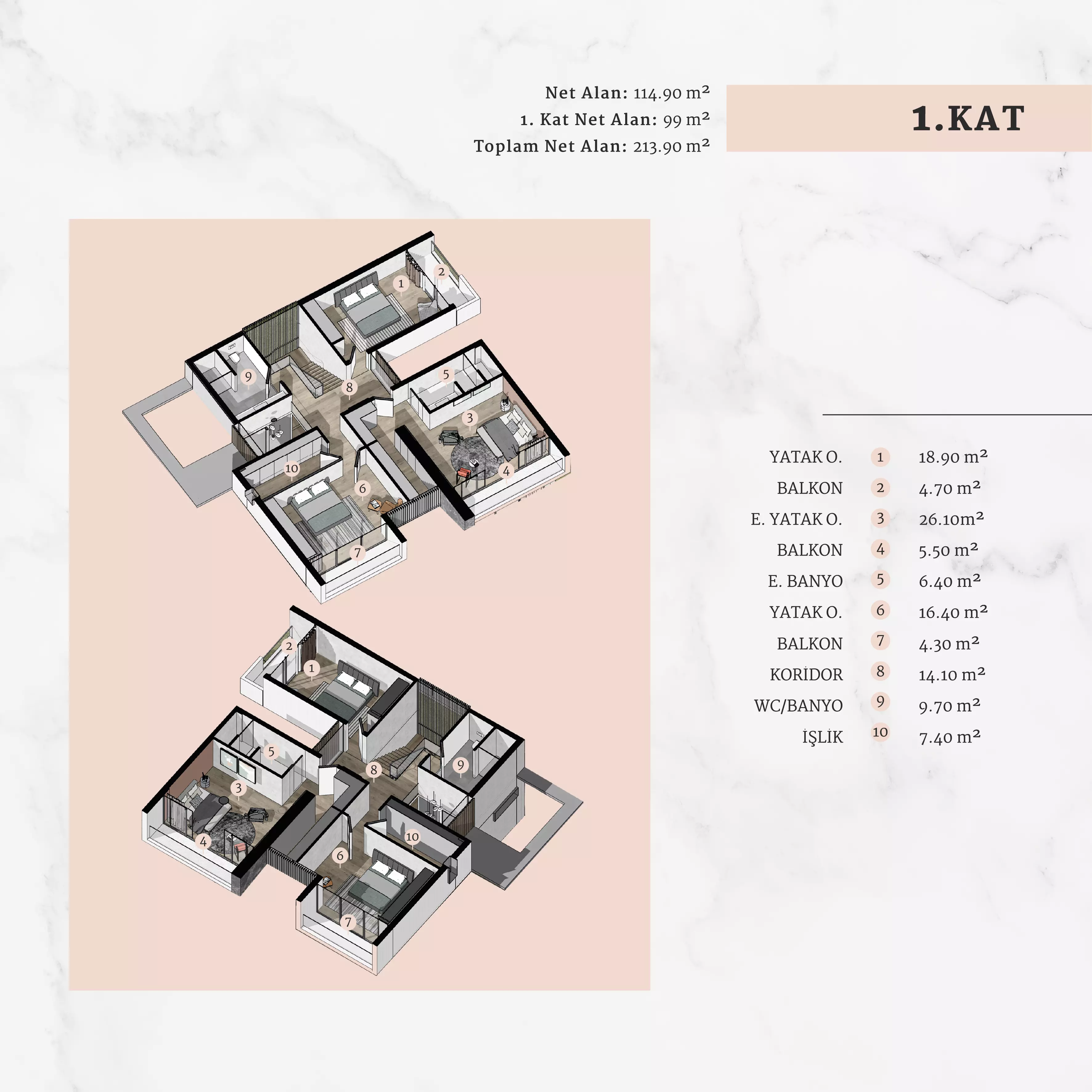 1. Kat | KORU VİLLA | Yelkent Yapı